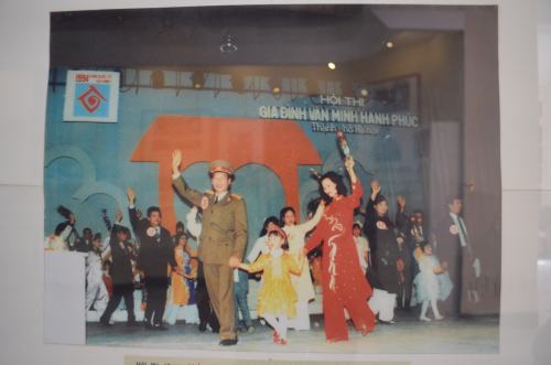 Is this what communism looks like? From the Museum of the Vietnamese Revolution: "Final round of the 'Happy Civilized Family Competition, 1994'"